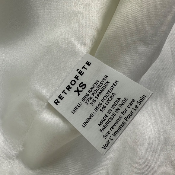 Retrofete SOLENE White Dress Cut Out Pearl Crystal Embellished XS X-SMALL - Picture 14 of 14